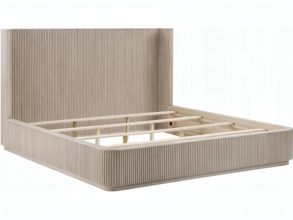 Leanna Eastern King Panel Bed in Light Oak