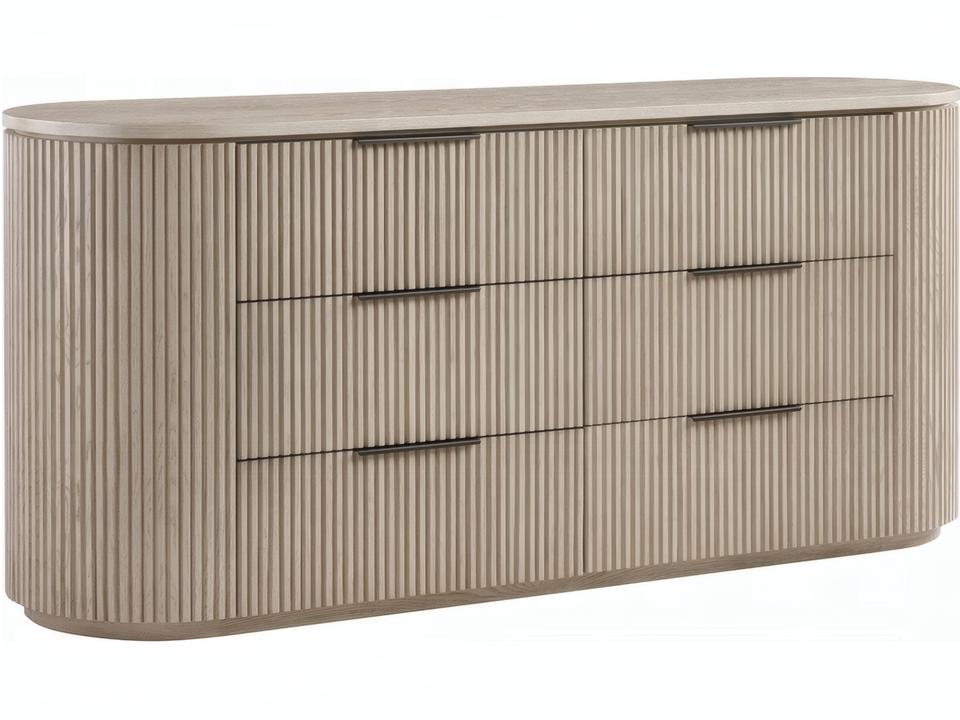 Leanna 6-Drawer Contemporary Dresser in Light Oak