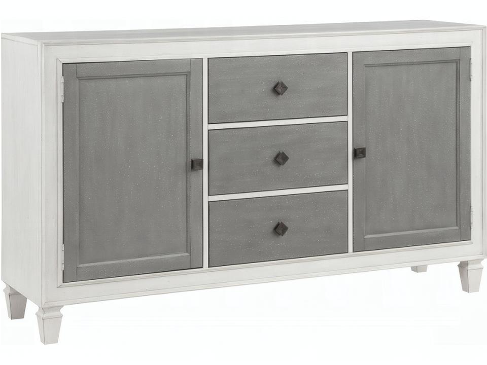 Katia 70-Inch Buffet Sideboard with Rustic Gray and Weathered White Finish