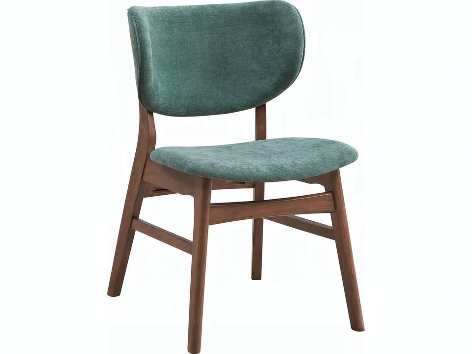Bevis Rubberwood Green Upholstered Armless Dining Chair Set of 2