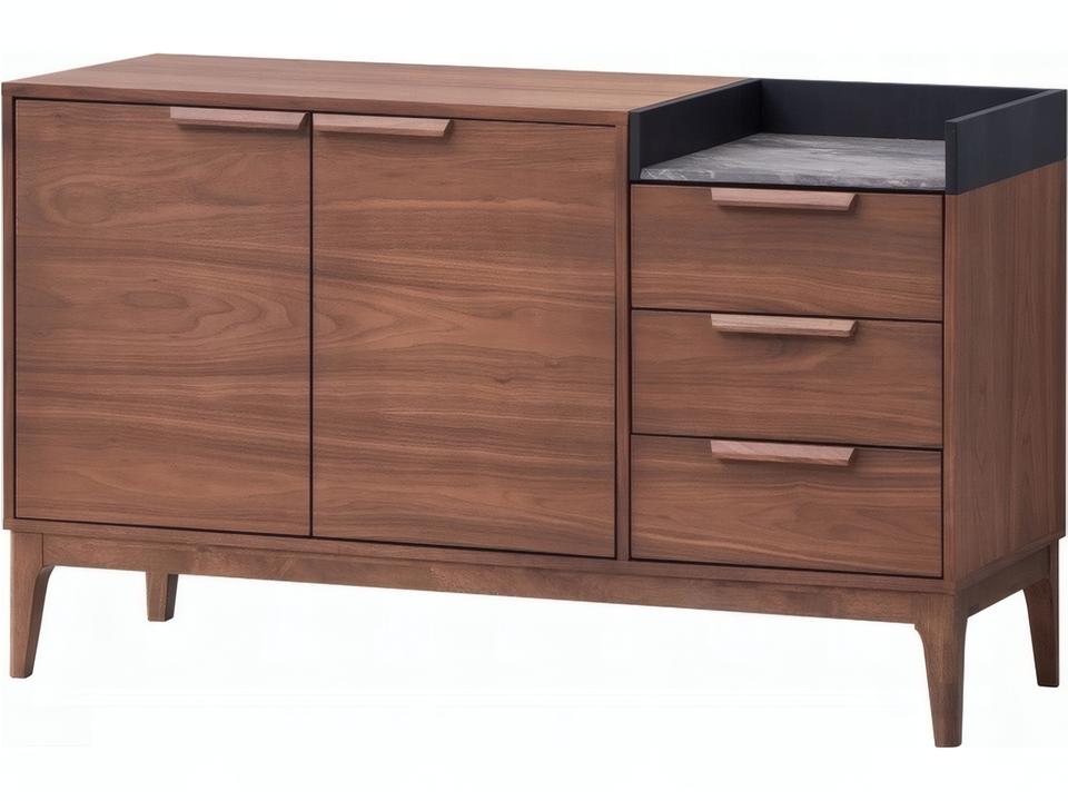Bevis Mid-Century Modern Sideboard with Engineered Stone Top