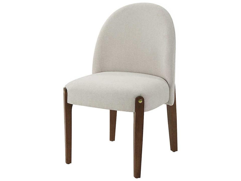 Gamarya Plywood Oak Upholstered Armless Dining Chair Set of 2