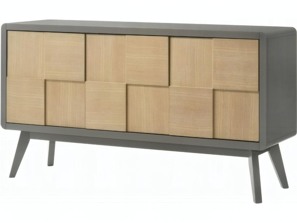 Blayde Contemporary Sideboard Server in Light Gray and Natural