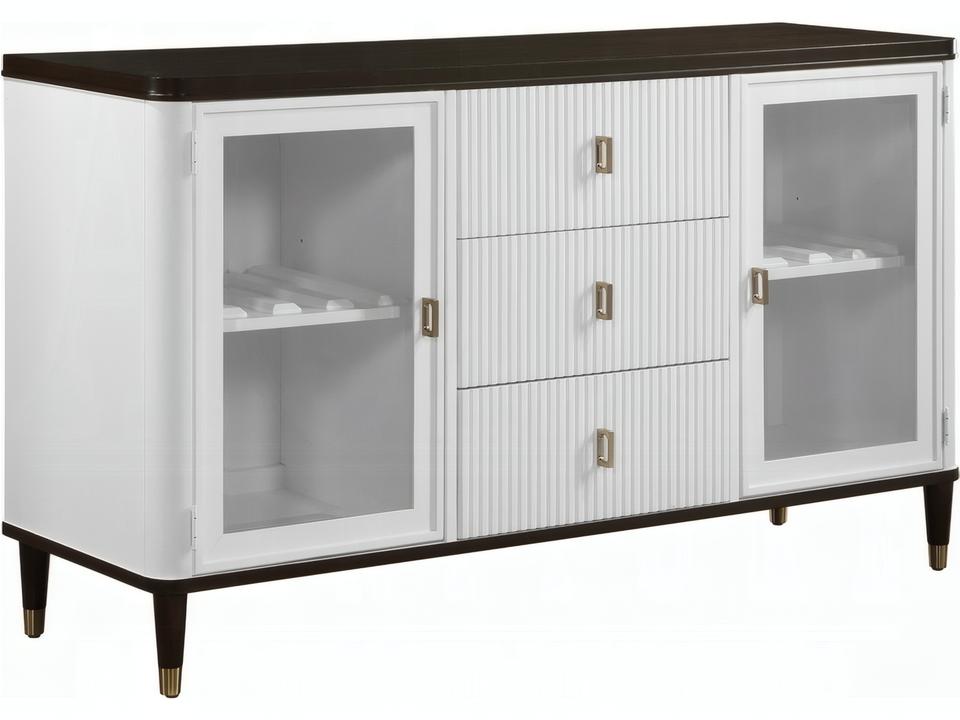 Carena Server in White and Brown Finish