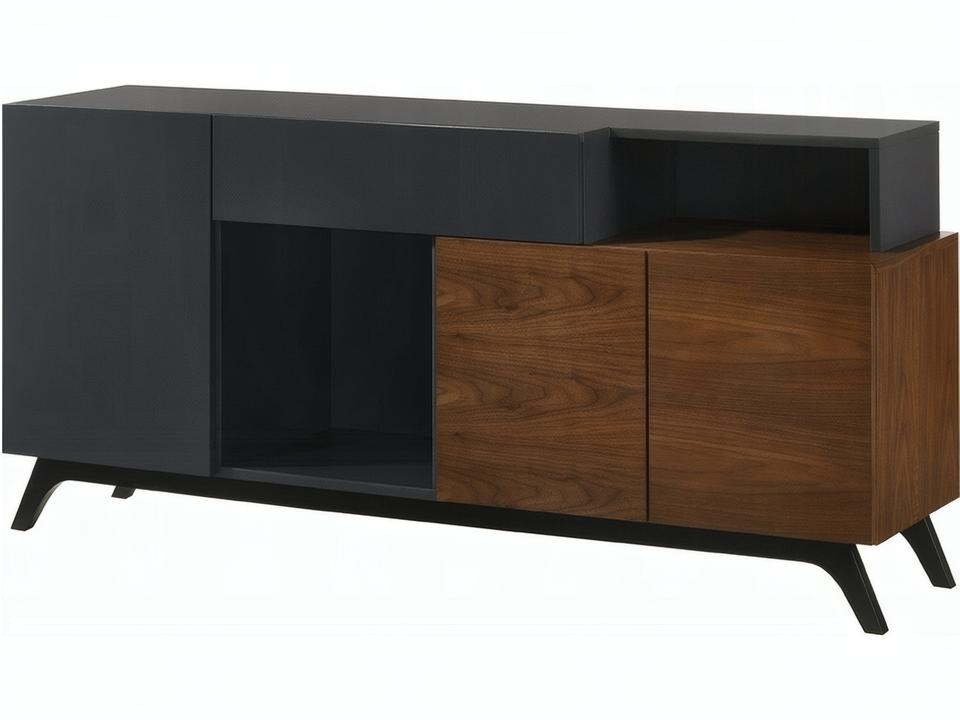 Destin Contemporary Two-Tone Server in Gray and Walnut