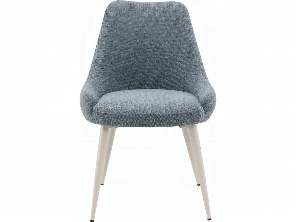 Laela Upholstered Dining Side Chair in Light Blue Boucle and White Finish Set of 2