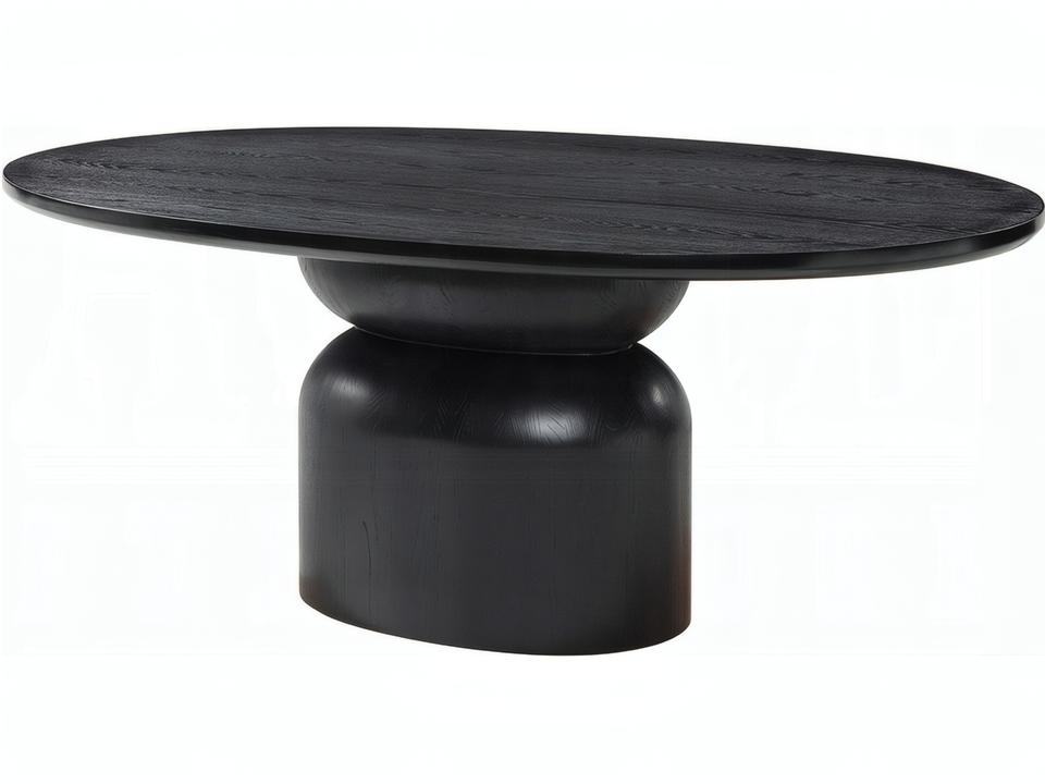 Marioly 78-Inch Oval Dining Table in Ash Black