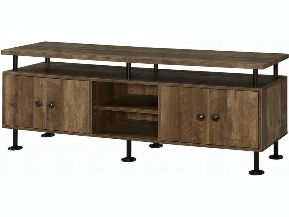 Ensata II TV Stand Rustic Oak and Black Industrial