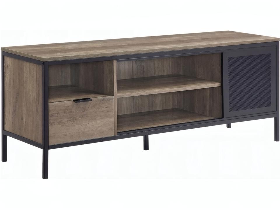 Nantan 55-Inch TV Stand in Rustic Oak and Black Finish