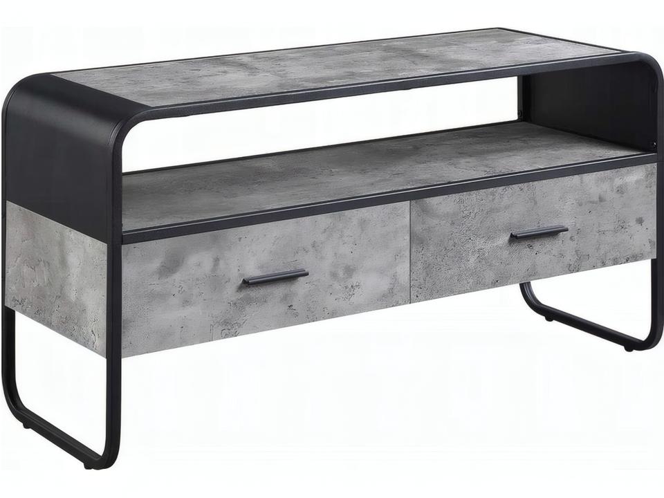 Raziela 39" Concrete Gray Black Media Console