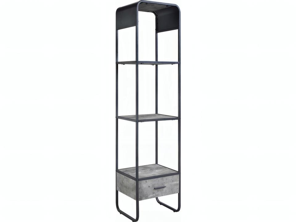 Raziela 66" Concrete Gray Black Media Console