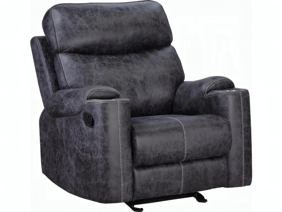 Hirah Dark Gray Polish Microfiber Upholstered Recliner