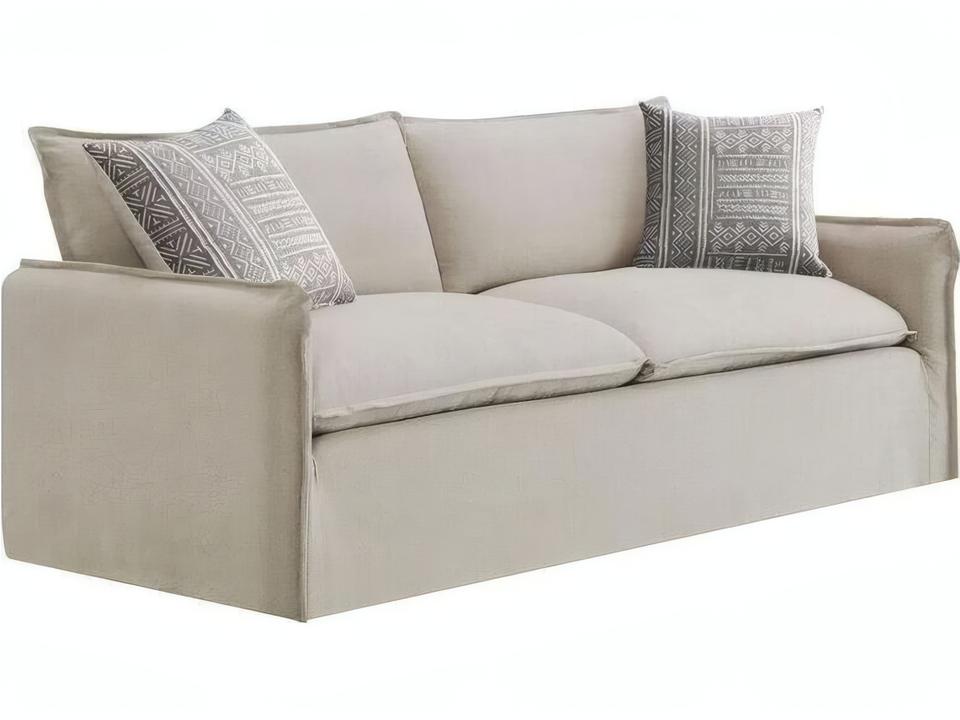 Upendo Beige Linen Upholstered Loveseat
