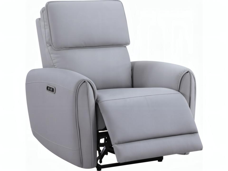 Jeromie Gray Synthetic Leather Faux Recliner