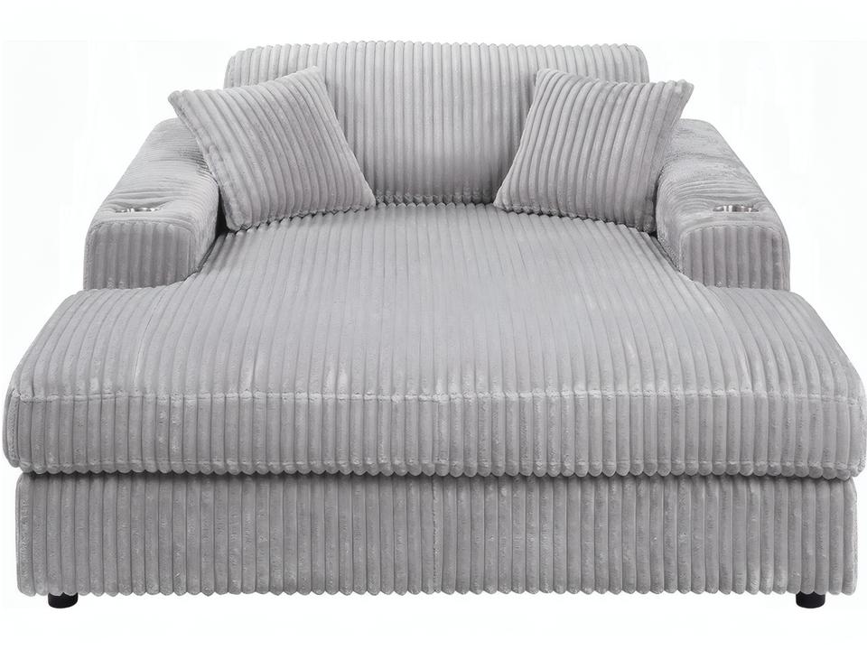 Hilde Chaise Lounge with 2 Pillows in Velvet