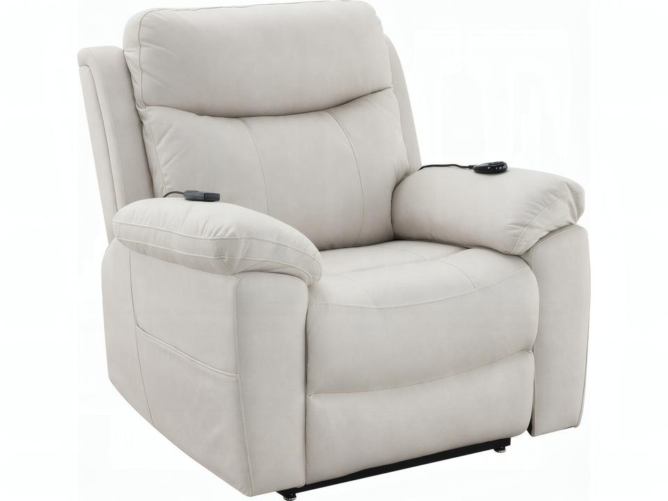 Chriki Beige Polished Microfiber Upholstered Recliner