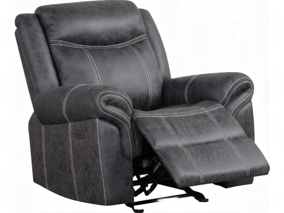 Zubaida Dark Gray Polish Microfiber Upholstered Recliner