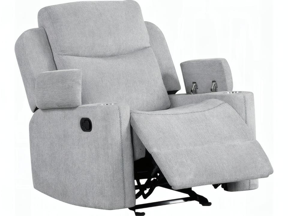 Galya Light Gray Chenille Upholstered Recliner