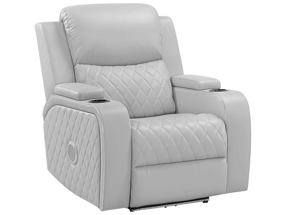 Elonzo Light Gray Synthetic Leather Faux Recliner