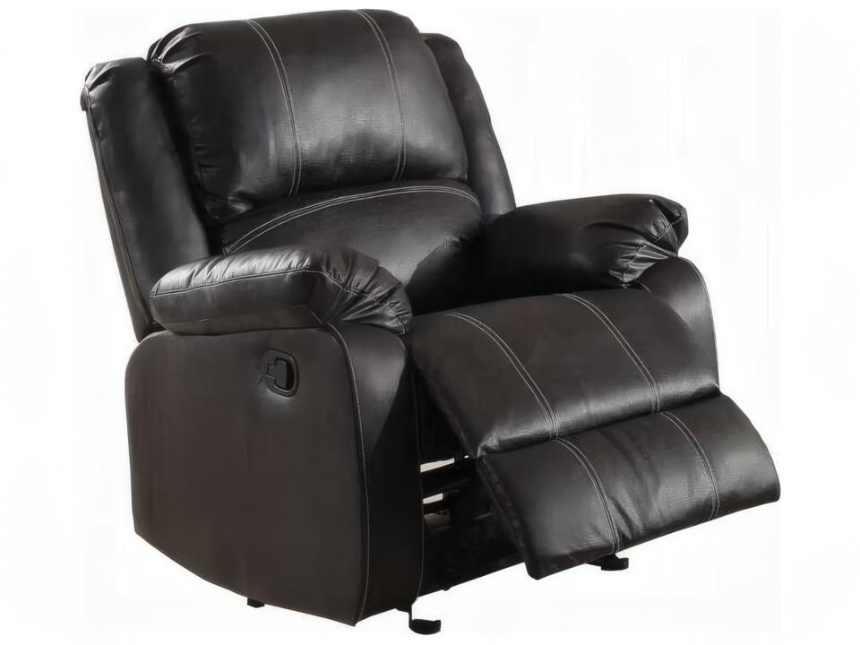 Zuriel Black Synthetic Leather Faux Recliner