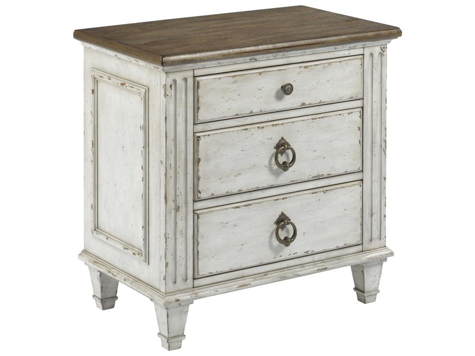 Southbury 3-Drawer Nightstand in Fossil and Parchment Finish
