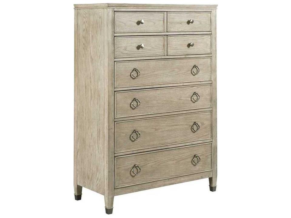 Vista Midland Tall Drawer Chest in Oyster White Oak