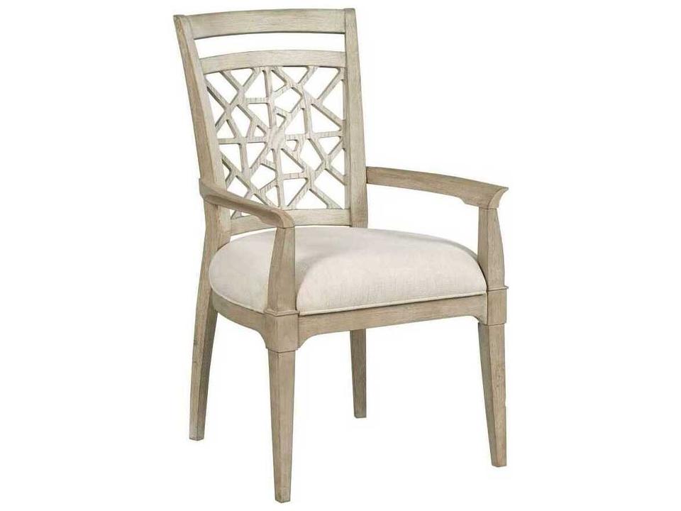 Vista Essex Hardwood Brown Upholstered Arm Dining Chair