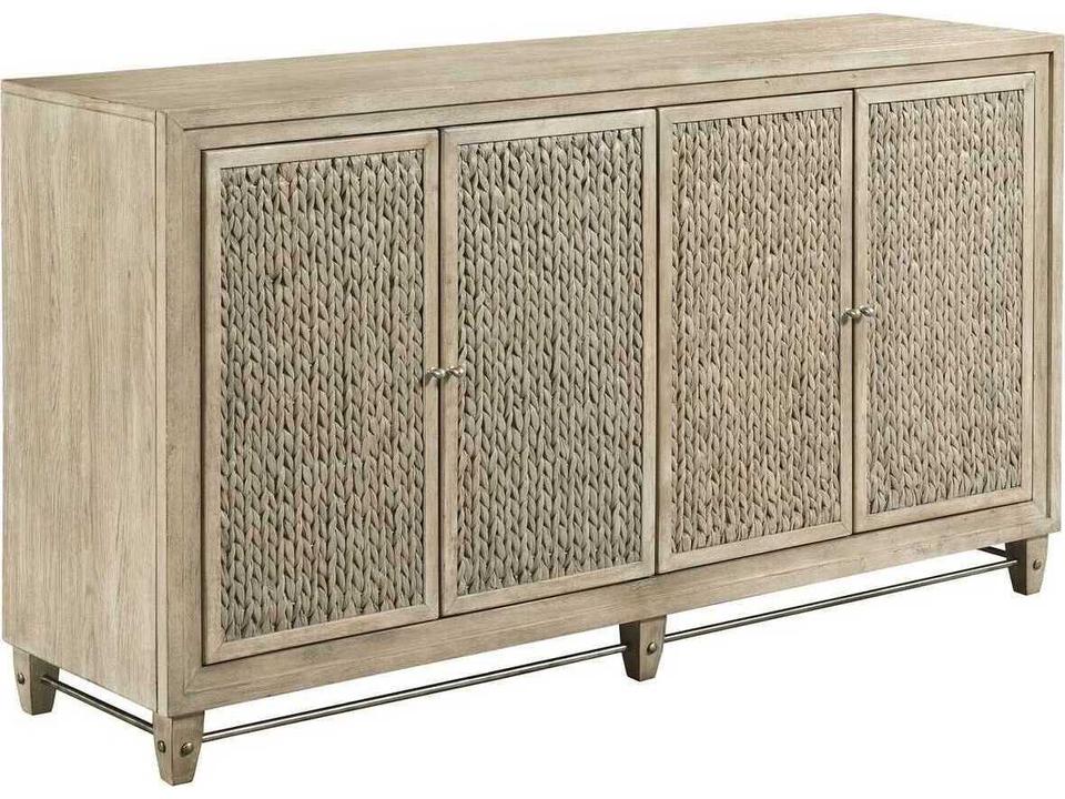 Vista Sterling Buffet in White Oak with Seagrass Panels