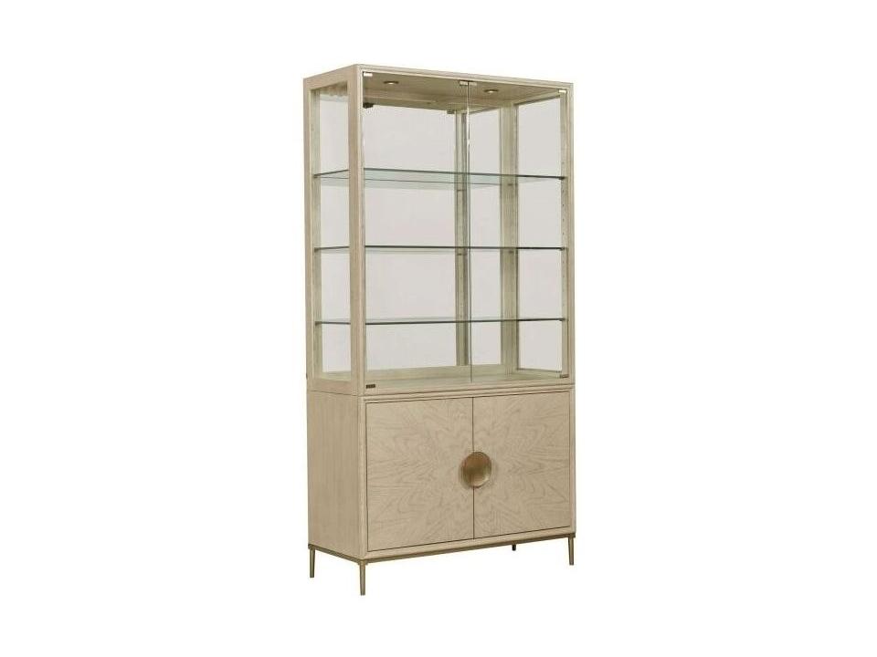 Lenox Hardwood Display Cabinet with Glass Doors and Built-in Lighting