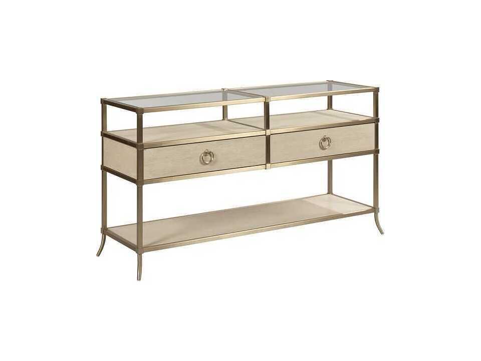Lenox Capri Console Table with Marble Top and Alabaster Finish