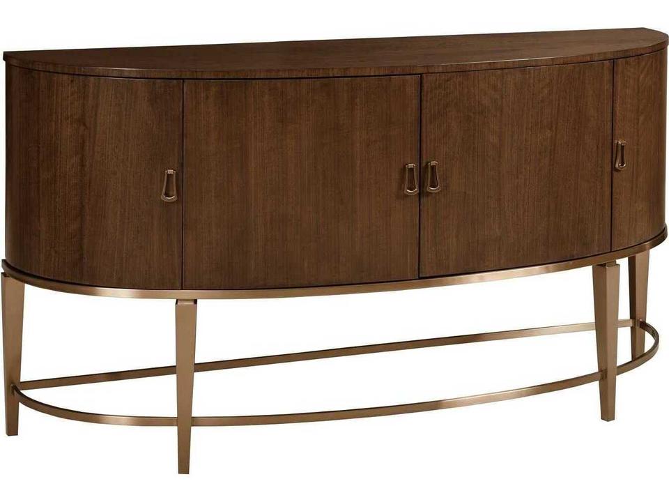 Vantage Gardner Demilune Sideboard with Metal Base and Walnut Veneers