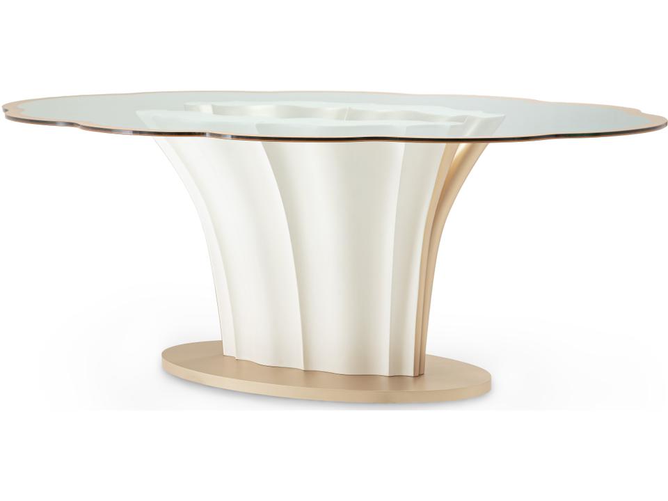 London Place Oval Glass Console Table