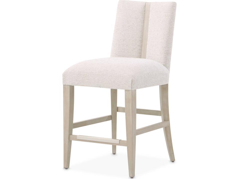 Lotus Bay Sand Upholstered Rubberwood Counter Stool