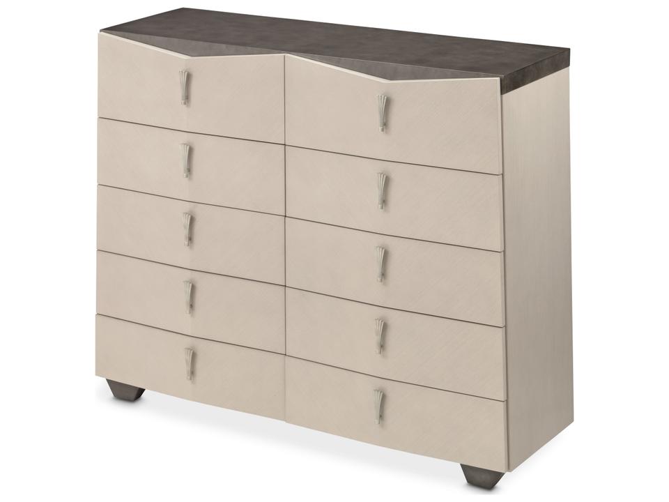 Fantosini 10-Drawer Mule Chest in Silver Mist