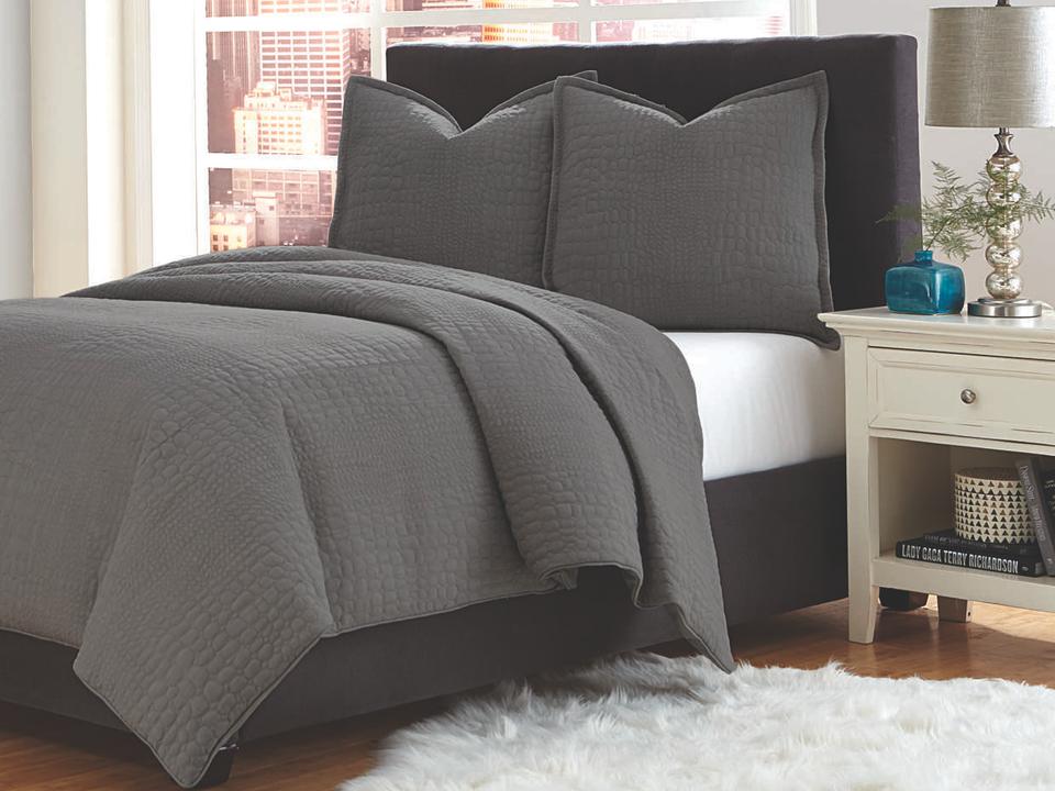 Trent 3-Piece King Coverlet Duvet Set in Gray
