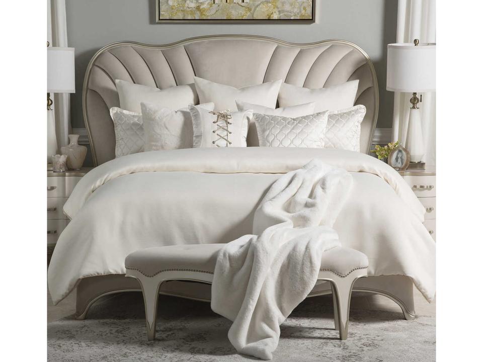 Hailey 9-Piece Queen Comforter Set Ivory Textured Fabric