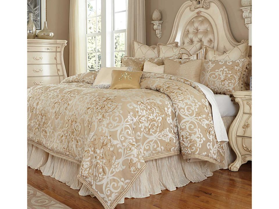 Luxembourg 12-Piece Queen Comforter Set in Creme
