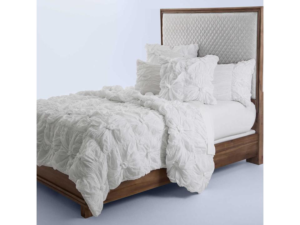Savanna White 2-Piece Twin Comforter Set with Floral Motif
