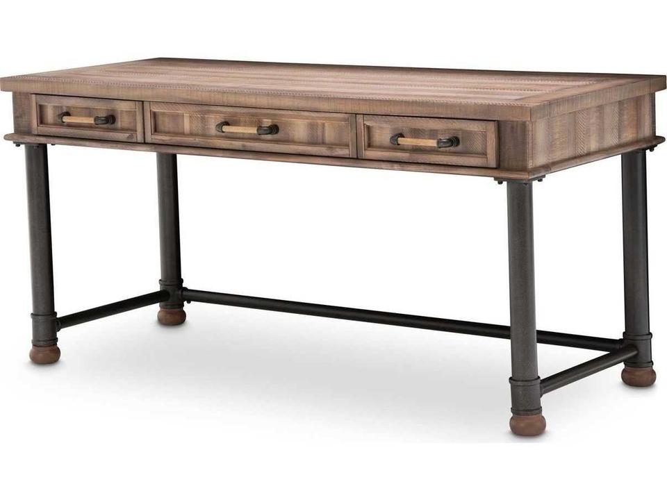Crossings Reclaimed Barn Wood Writing Desk with 3 Drawers