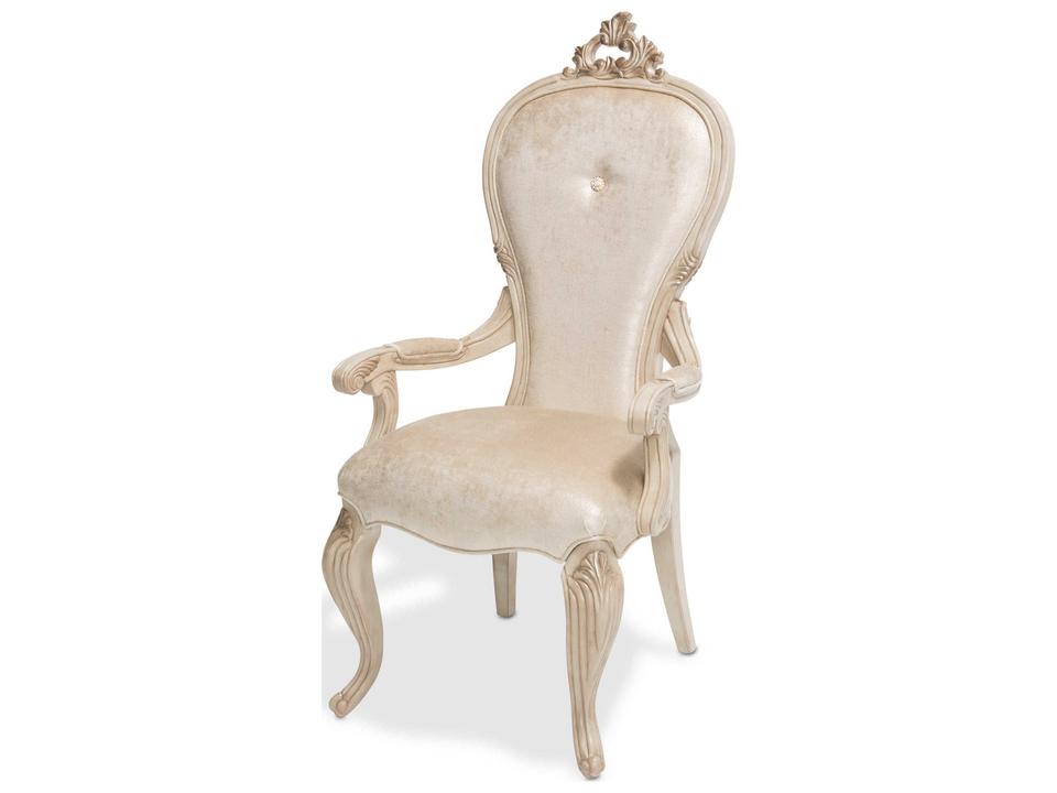 Platine De Royale White Upholstered Arm Dining Chair