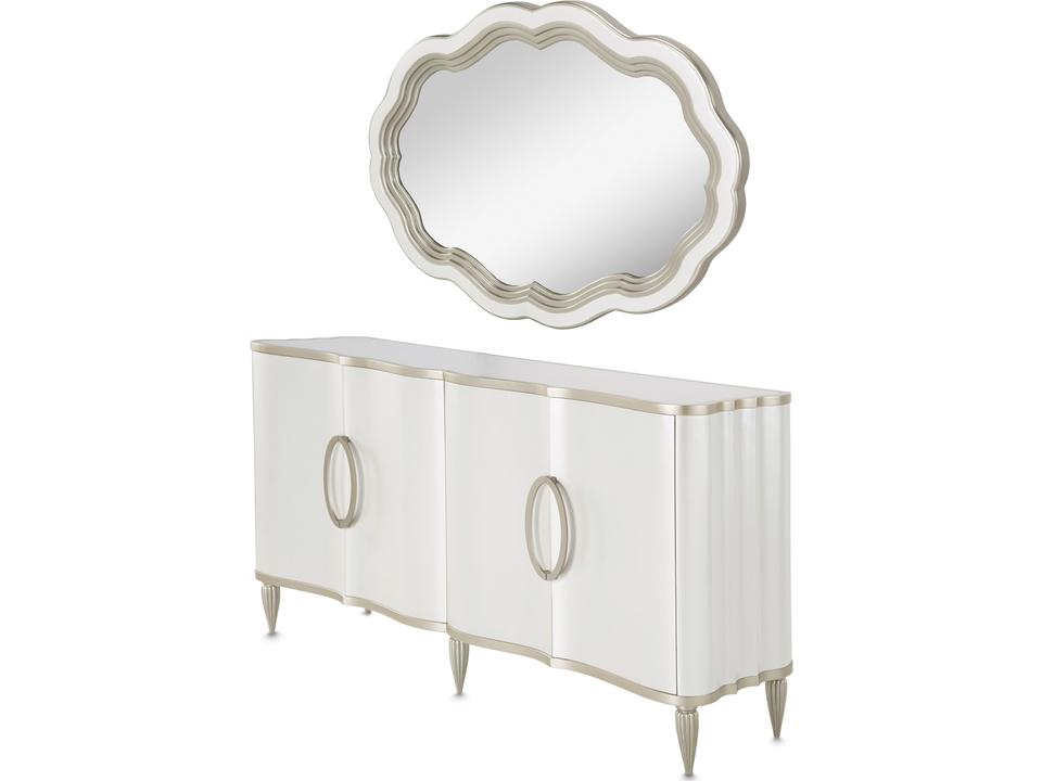 London Place 68" Poplar Wood Sideboard with Mirror
