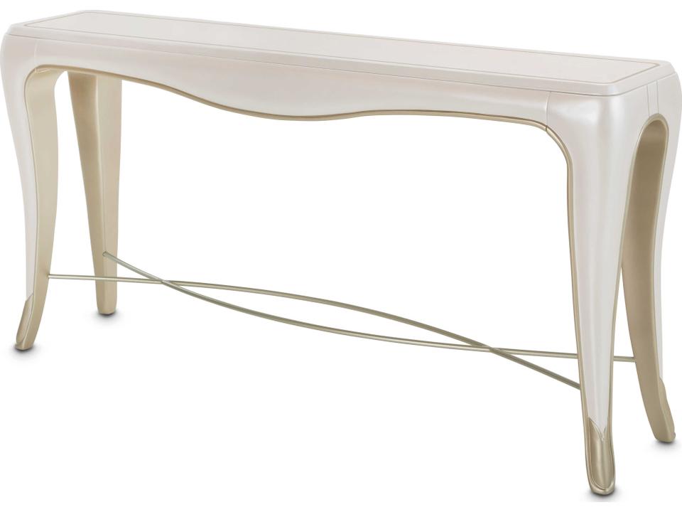 London Place Console Table in Creamy Pearl and Platinum