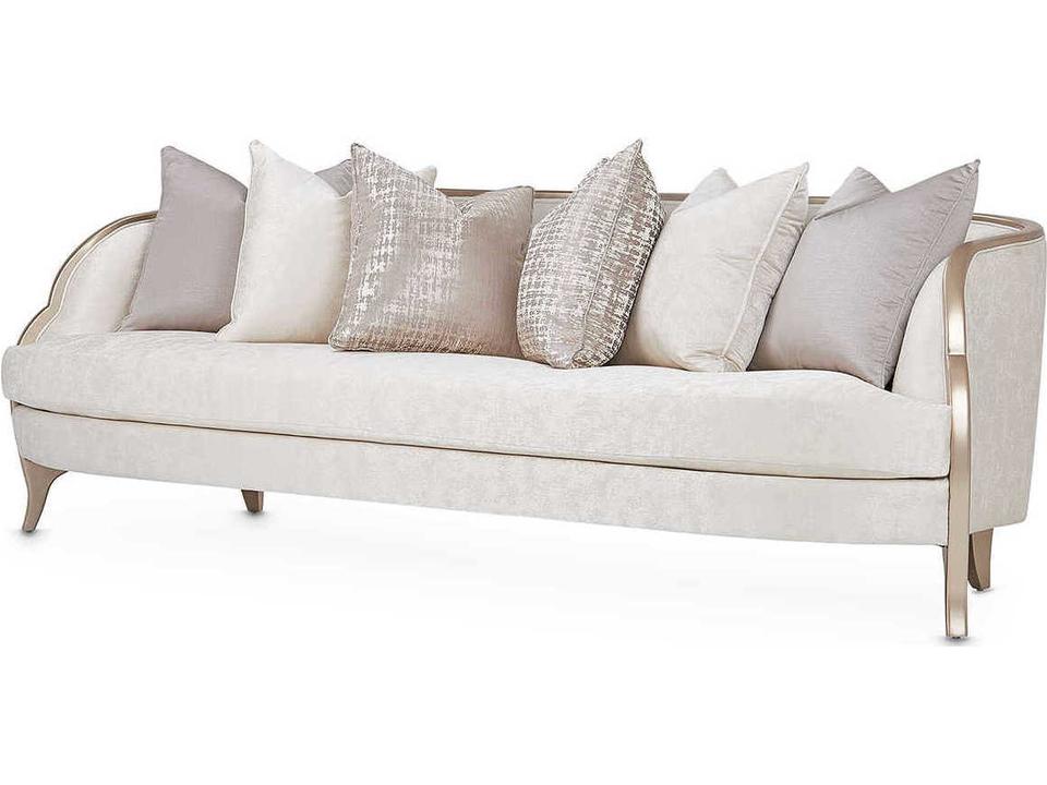 Gilded Cloud White Upholstered Sofa