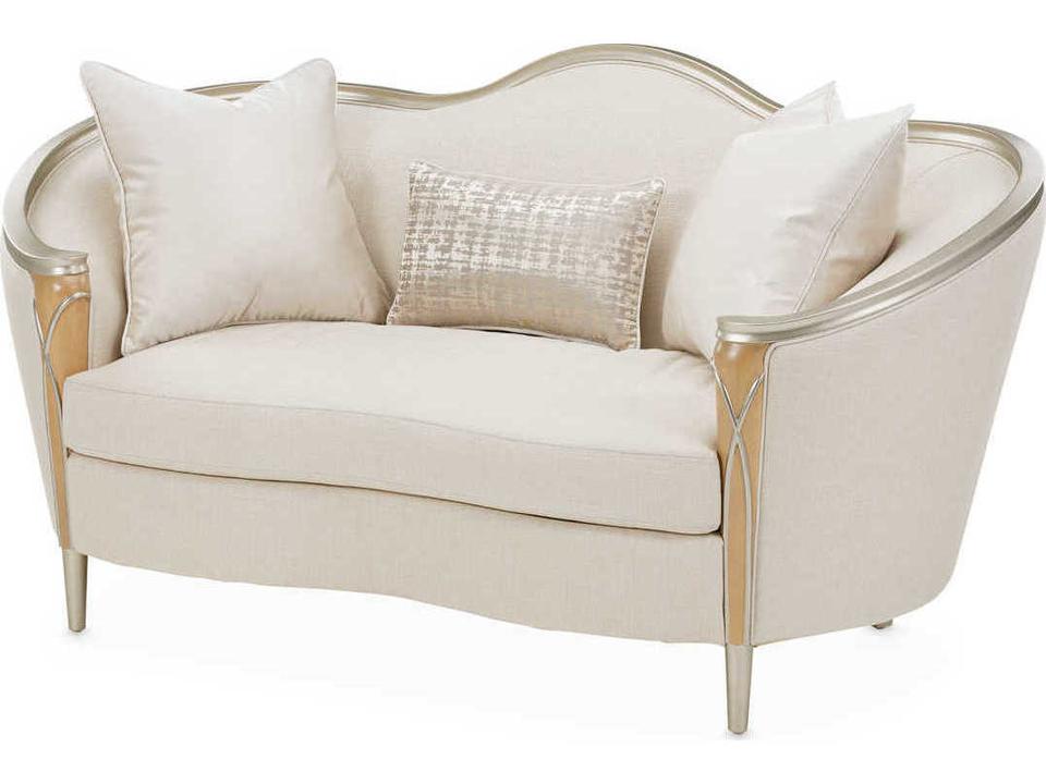 Villa Cherie Frosted Pearl Linen Loveseat