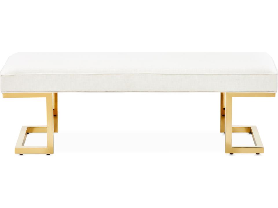 Belmont Place Upholstered Bed Bench in Bright Gold and Cream