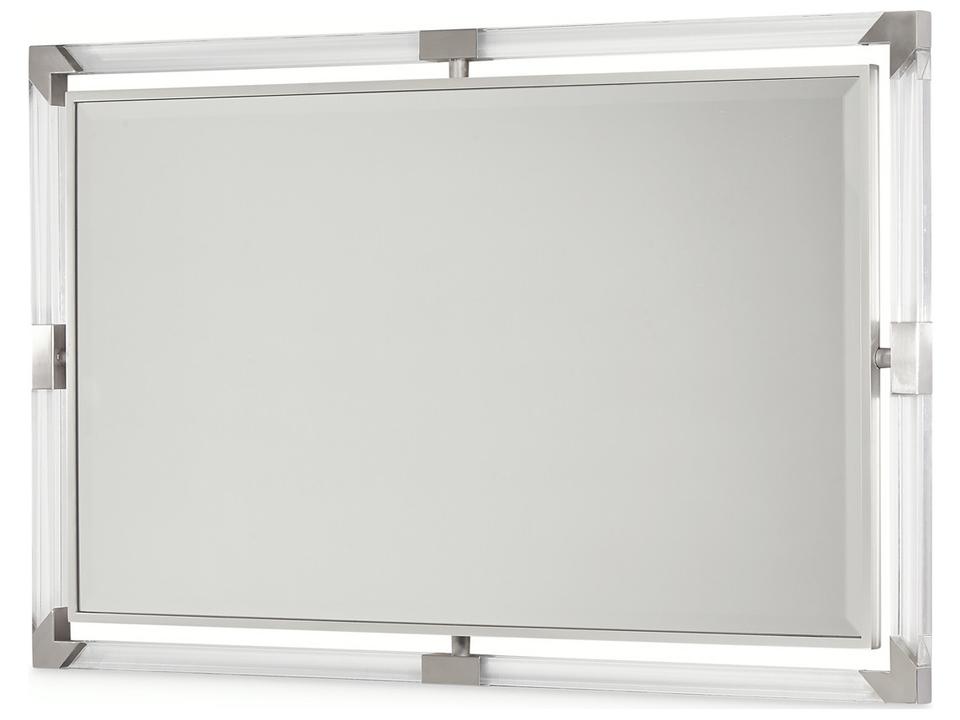Penthouse Wall Mirror Ash Gray and Brushed Stainless Steel