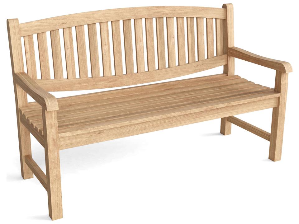 Kingston 3-Seater Outdoor Bench in Natural Teak Wood