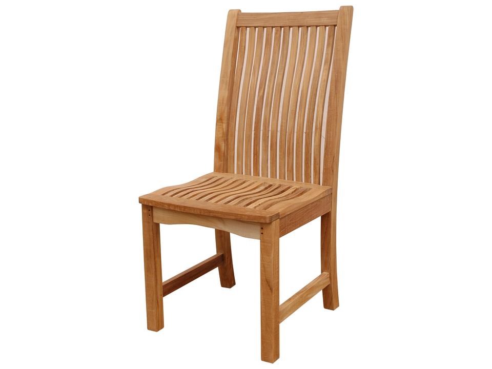 Chicago Outdoor Teak Dining Side Chair in Natural Finish
