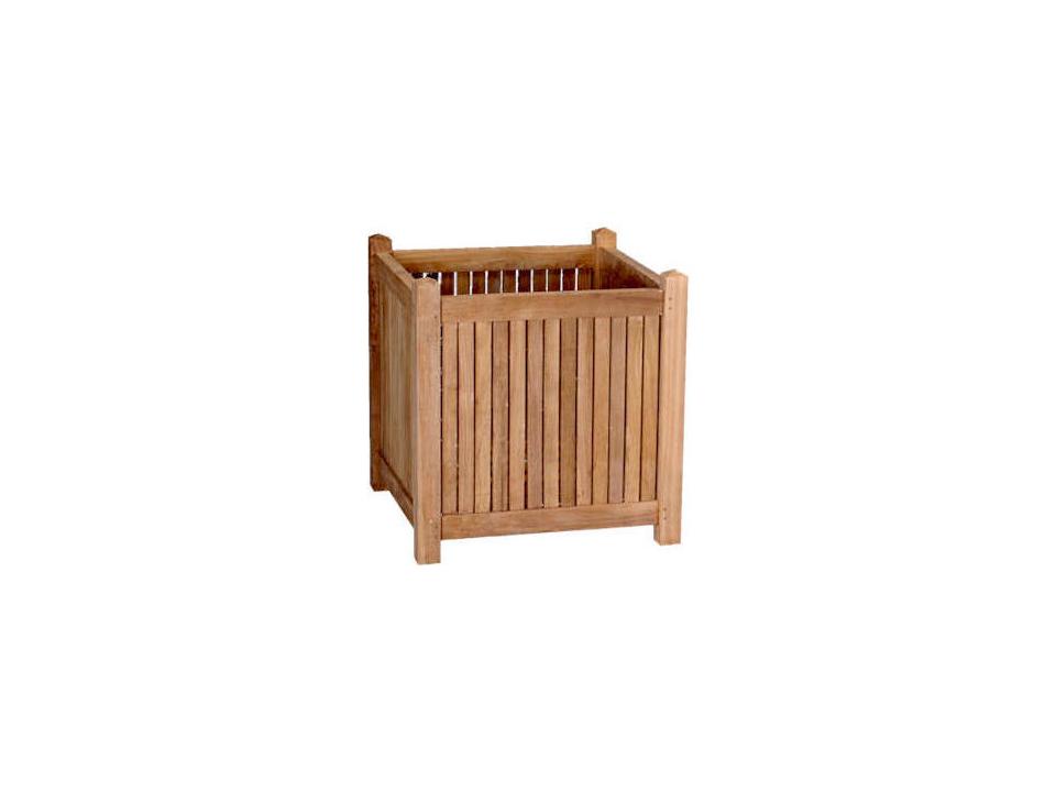 Chapman 18-Inch Square Solid Teak Wood Planter Box with Waterbase Sealer