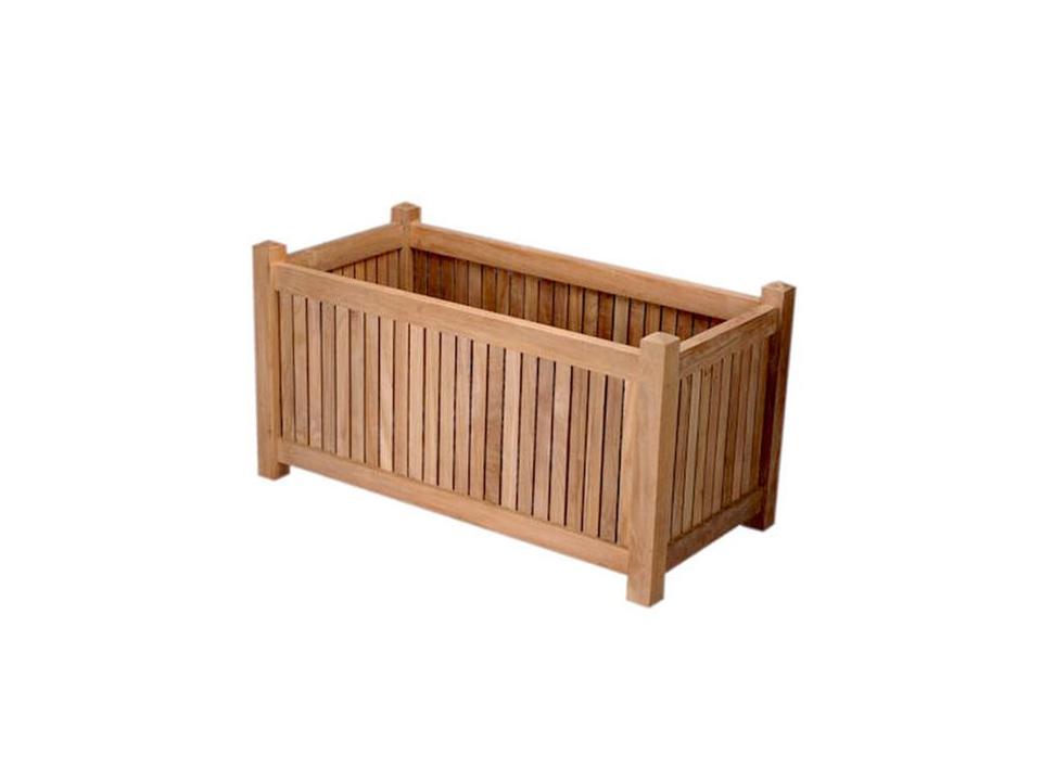 Chapman Collection Rectangular Planter Box in Honey Brown Teak